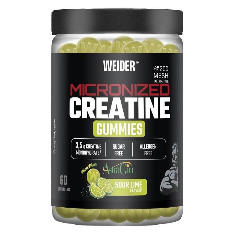 WEIDER-MICRONIZED CREATINE 200 MESH 60 GUMMIES SOUR LIME