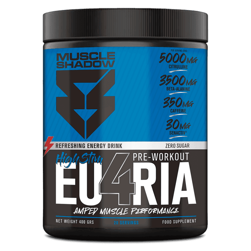 MUSCLESH-EU4RIA (HIGH STIM PRE-WORKOUT) STRAWBERRY BUBBLEGUM 400 G