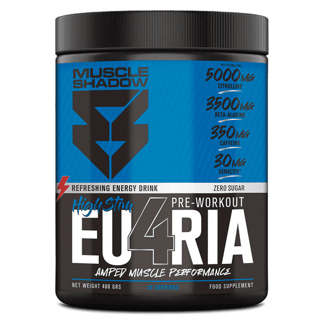 MUSCLESH-EU4RIA (HIGH STIM PRE-WORKOUT) STRAWBERRY BUBBLEGUM 400 G